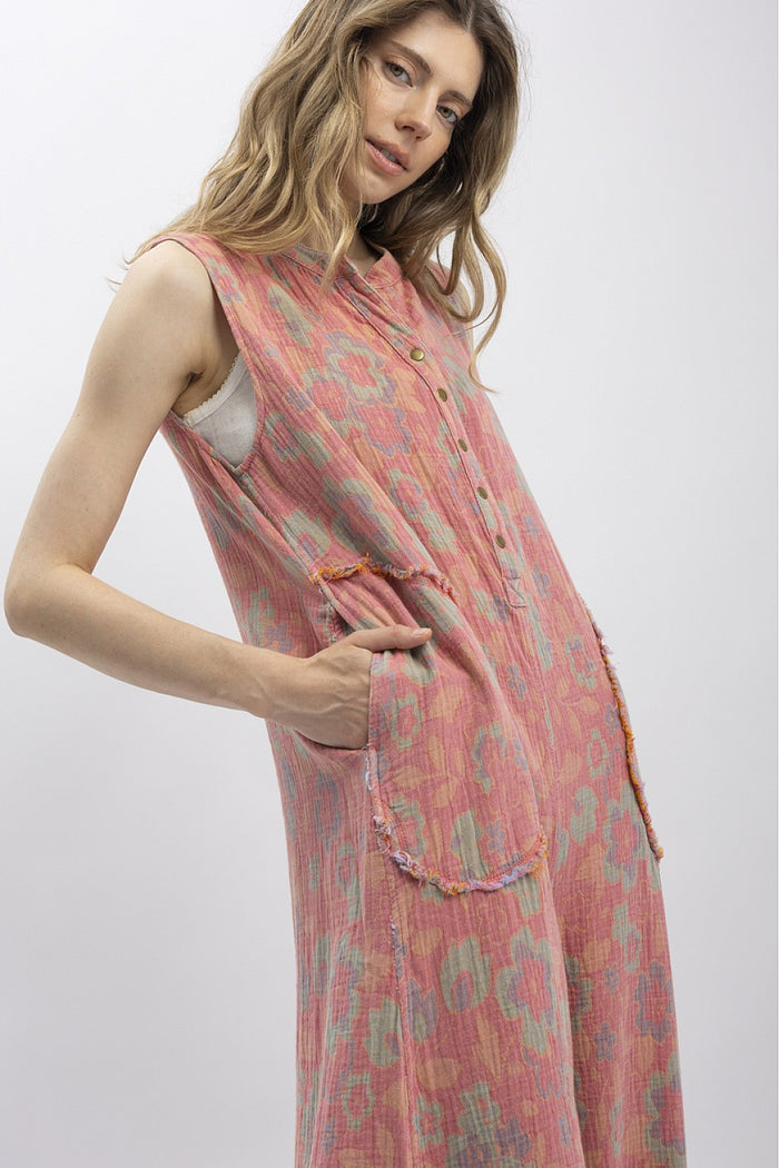 She's so Lucky Reversible Sleeveless Gauze Jumpsuit