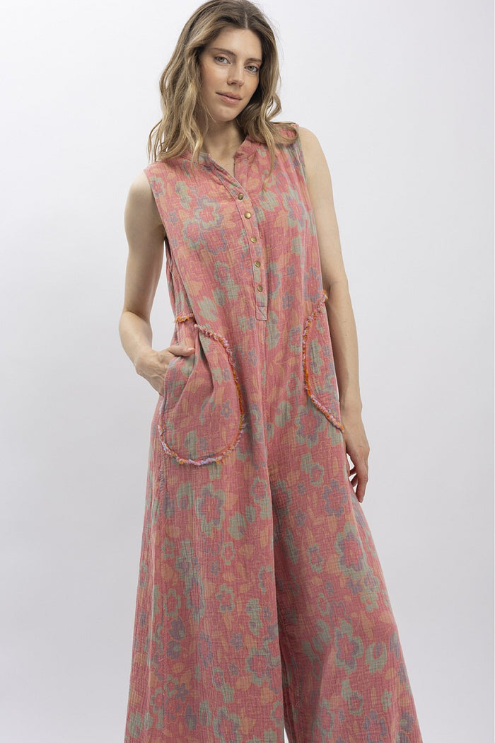 She's so Lucky Reversible Sleeveless Gauze Jumpsuit