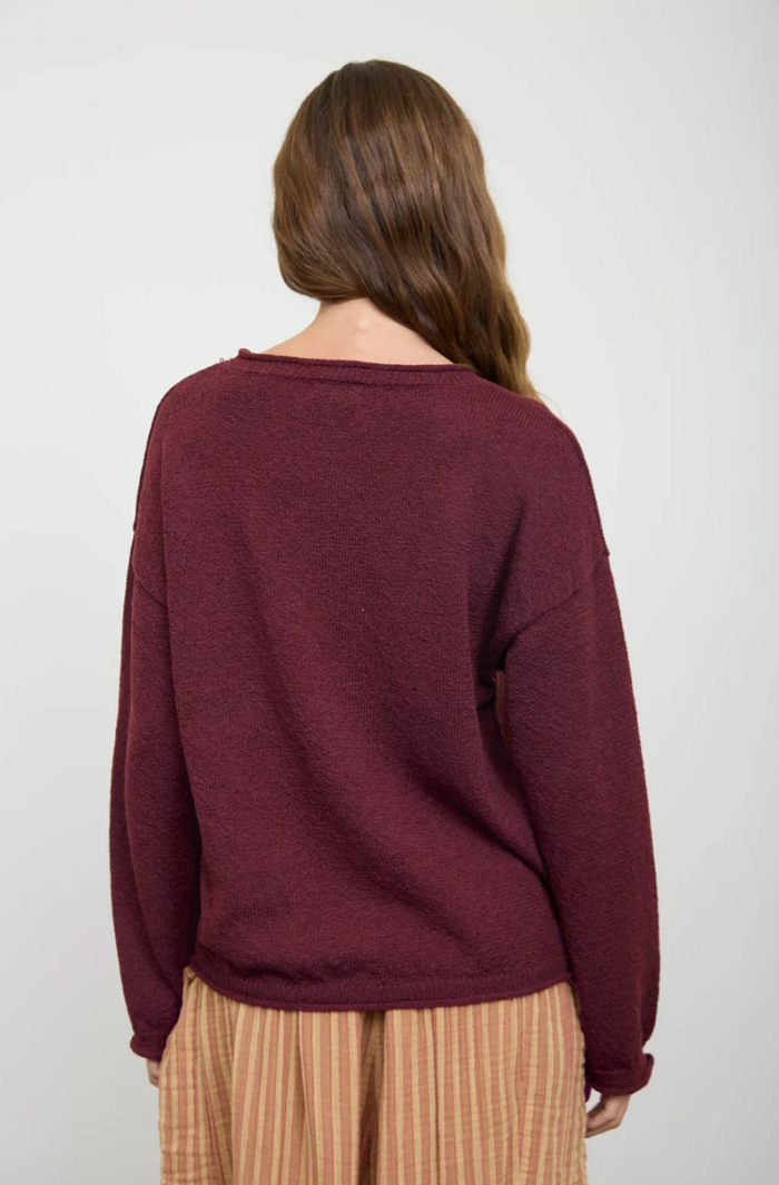 Slow Motion Lightweight Sweater - Merlot