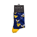 bee socks blue and yellow