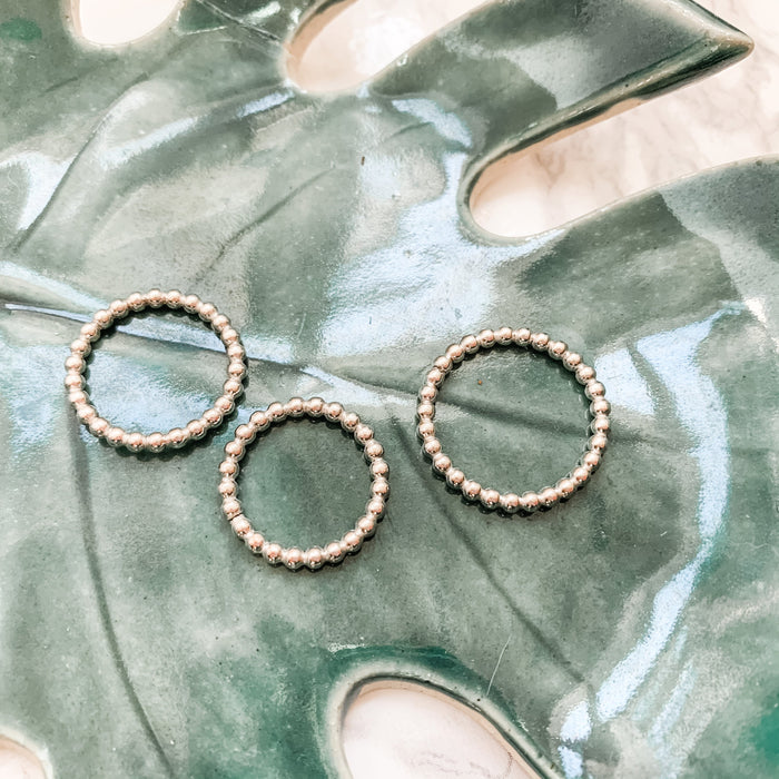 Soulmate Beaded Stacking Ring Silver