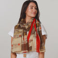 Spotty Brown & Red Scarf