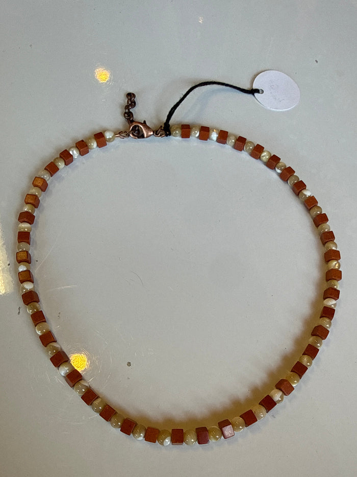 Square in Circle Peg Necklace