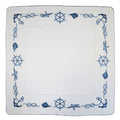 white square linen tablecloth blue nautical border anchors rope ship wheel embroidery Funke Germany