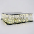 Square Mirror Top LED Column Cake Stand, 14in, Clear