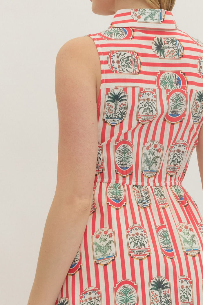 Stamps in Your Passport Red Stripe Midi Dress - Curvy Available