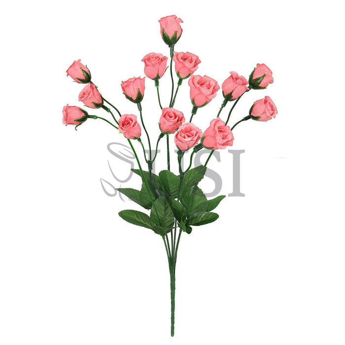 Standard Mini Rose Bud Flower Bush, 14in, Coral