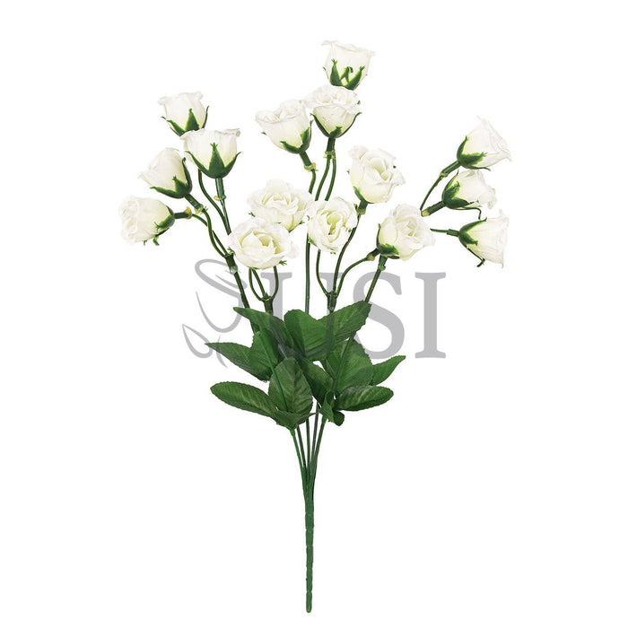 Standard Mini Rose Bud Flower Bush, 14in, Cream White