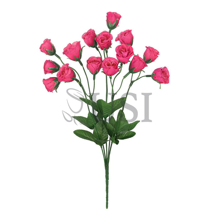 Standard Mini Rose Bud Flower Bush, 14in, Hot Pink