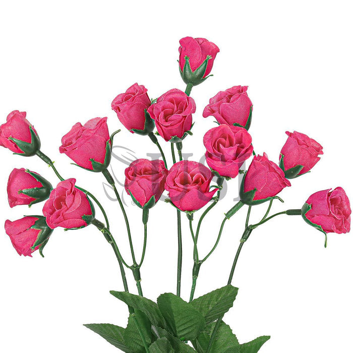 Standard Mini Rose Bud Flower Bush, 14in, Hot Pink