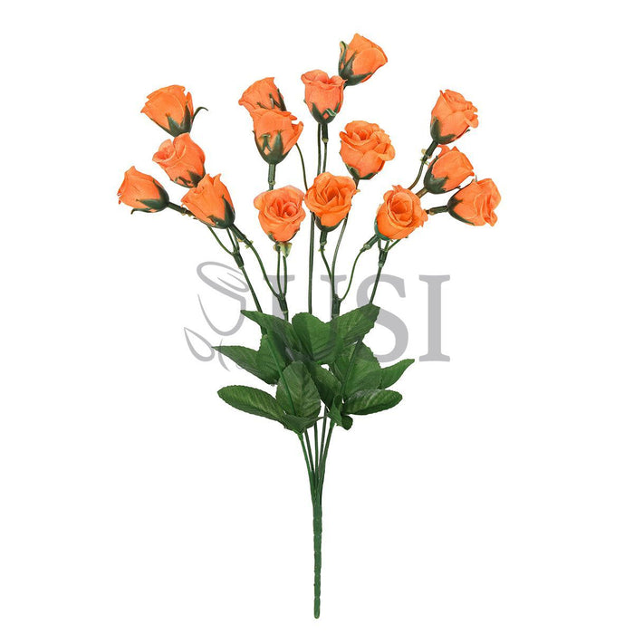 Standard Mini Rose Bud Flower Bush, 14in, Orange