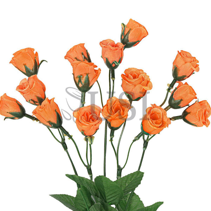Standard Mini Rose Bud Flower Bush, 14in, Orange