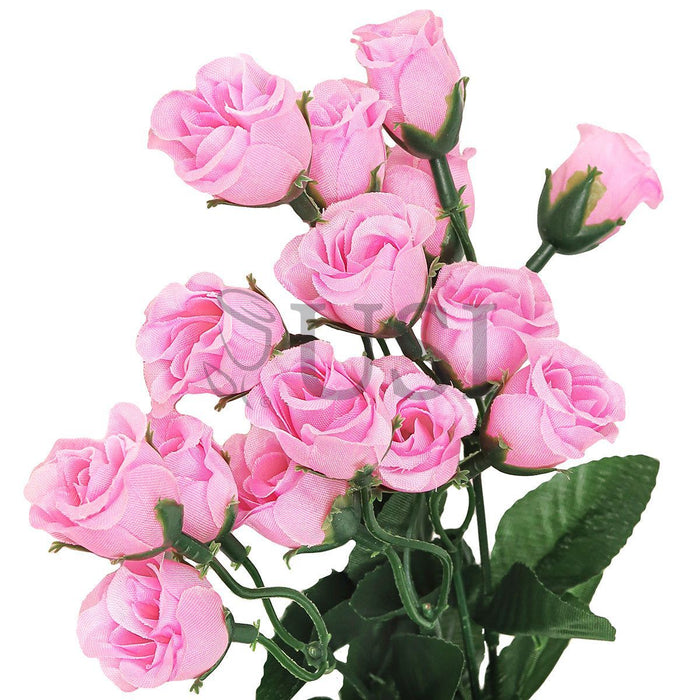 Standard Mini Rose Bud Flower Bush, 14in, Pink