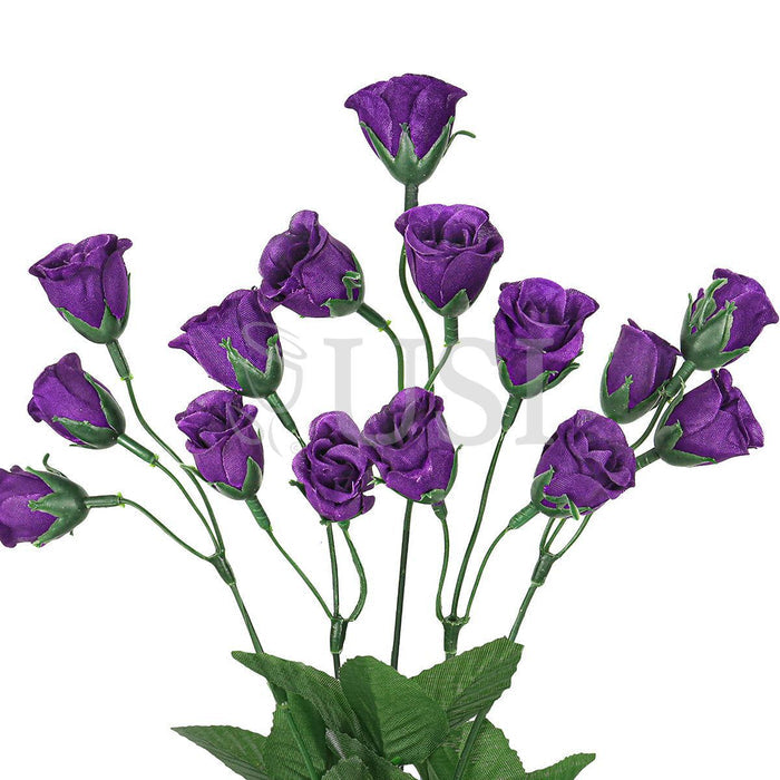 Standard Mini Rose Bud Flower Bush, 14in, Purple