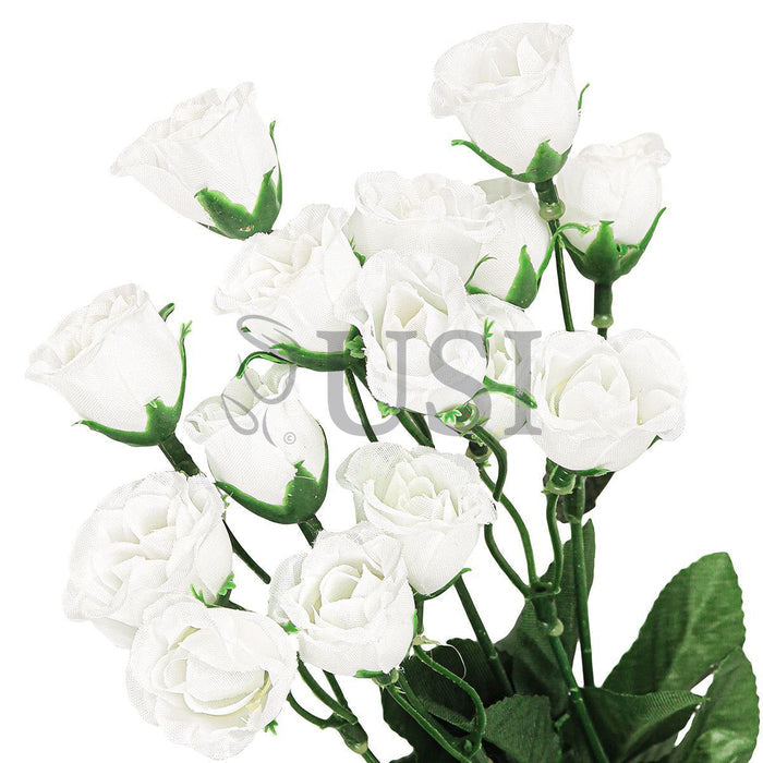 Standard Mini Rose Bud Flower Bush, 14in, White