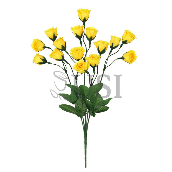 Standard Mini Rose Bud Flower Bush, 14in, Yellow