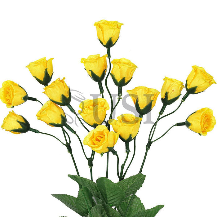 Standard Mini Rose Bud Flower Bush, 14in, Yellow