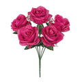 Standard Open Rose Flower Bush w Gypsophila x5, 14in, Hot Pink