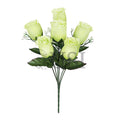 Standard Rose Bud Flower Bush w Gypsophila x6, 14in, Green