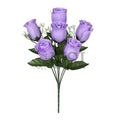 Standard Rose Bud Flower Bush w Gypsophila x6, 14in, Lavender