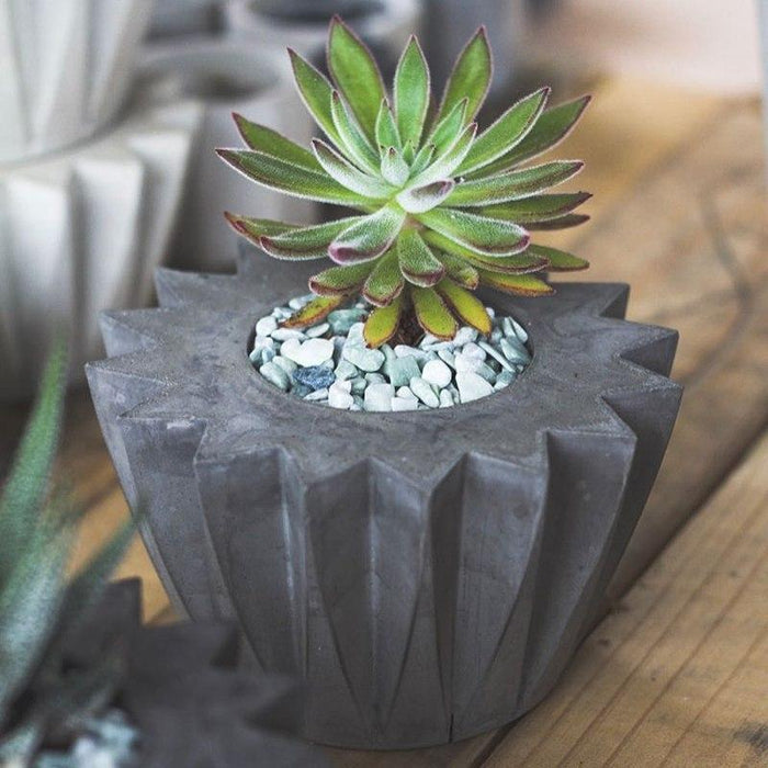 Star flowerpot silicone mold - madmolds -