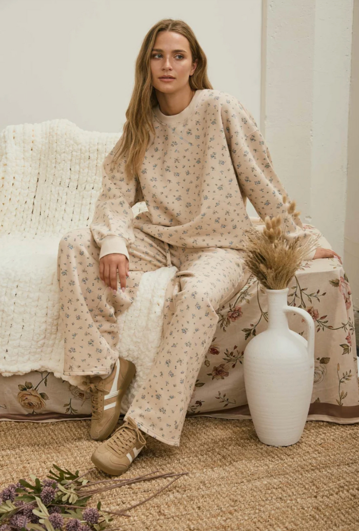 Stay In Ditsy Floral Cozy Sweatshirt