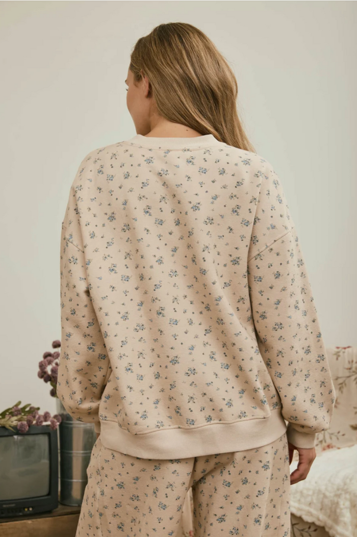 Stay In Ditsy Floral Cozy Sweatshirt