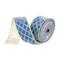 Steel Blue Metallic Diamond Ribbon, 2.5" X 10YD