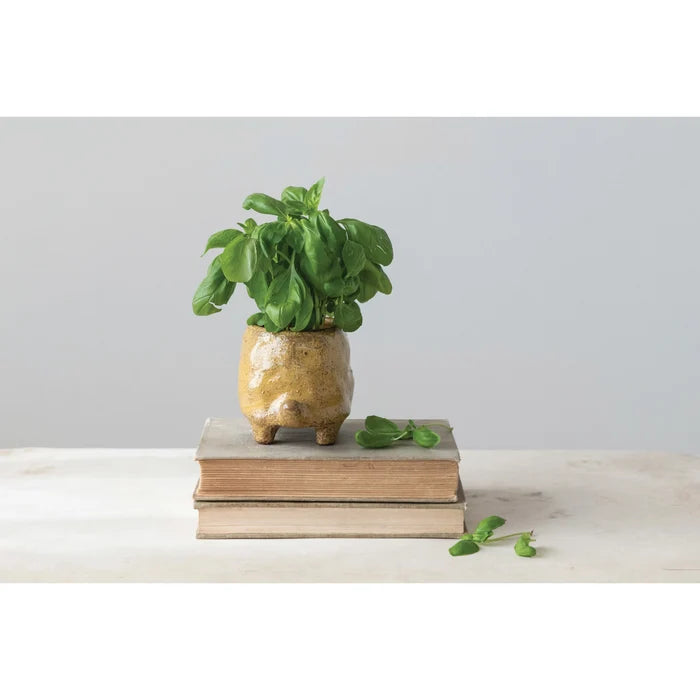 Stoneware Turtle Planter