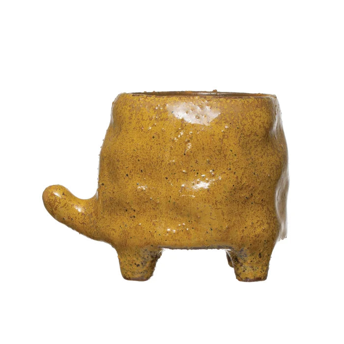 Stoneware Turtle Planter