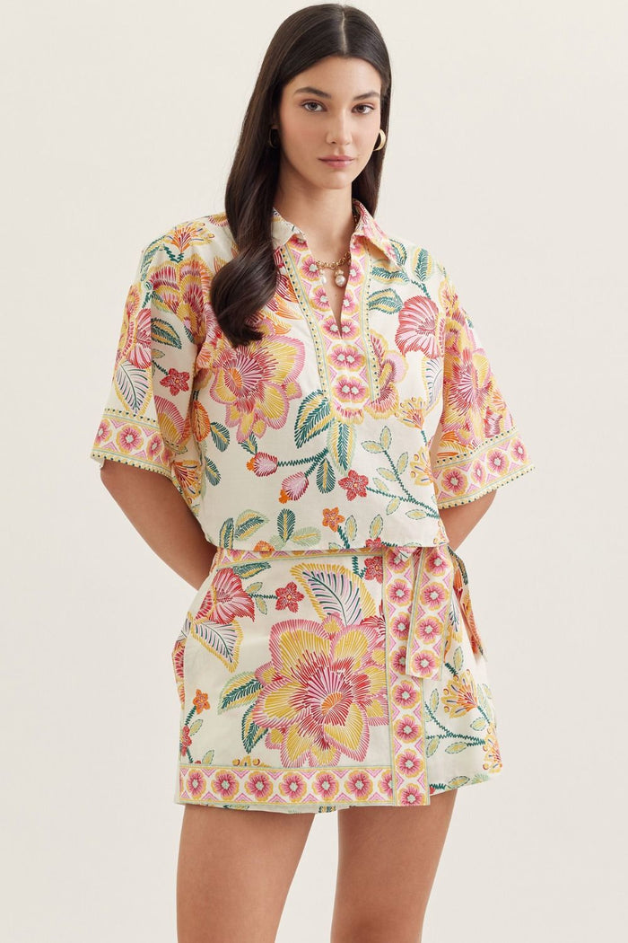 Summer House Popover Collared Top