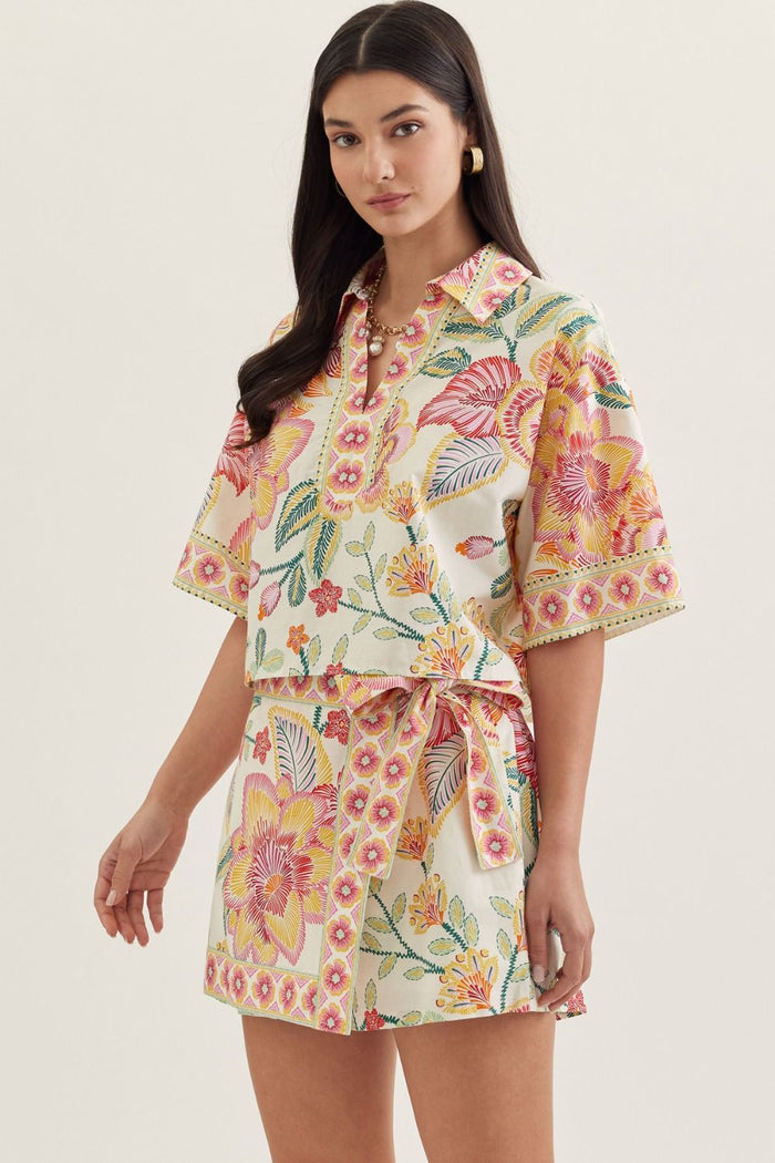 Summer House Popover Collared Top
