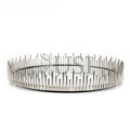 Sunburst Round Metal Mirror Tray, 14in, Silver