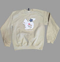 Sweatshirt - Adult - White Squirrel Floral Design - Sand