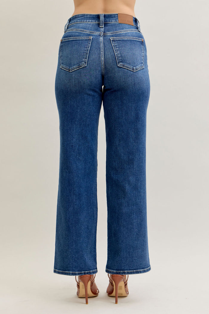 Sydney 90's Straight Front Patch Pocket Wide Leg Denim