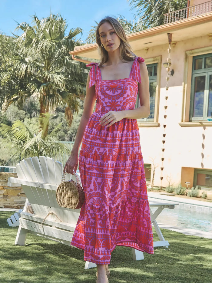 Tarie Tropical Tiered Maxi Dress