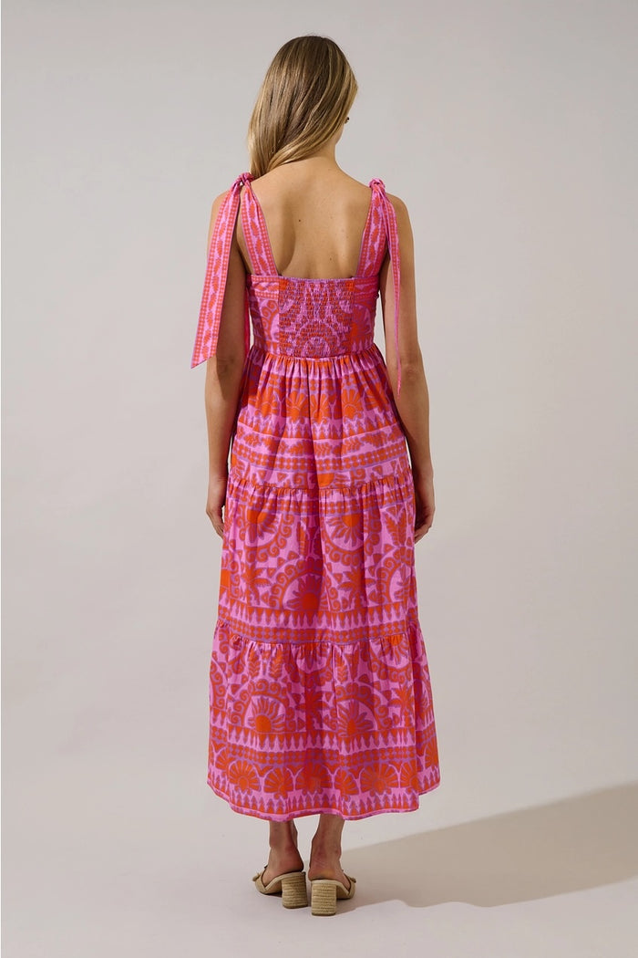 Tarie Tropical Tiered Maxi Dress