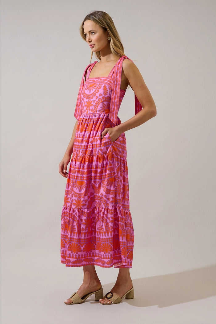 Tarie Tropical Tiered Maxi Dress