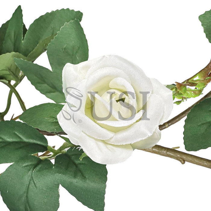 Tea Rose Flower Garland, 6ft, Cream White