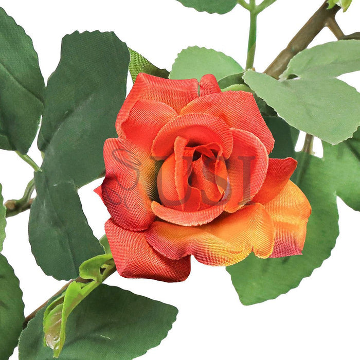 Tea Rose Flower Garland, 6ft, Orange