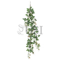 Tea Rose Hanging Flower Vine Spray, 4ft, Cream White