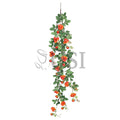 Tea Rose Hanging Flower Vine Spray, 4ft, Orange