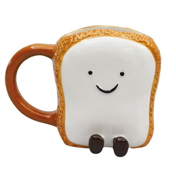Marshmallow-shaped mug with a smiley face