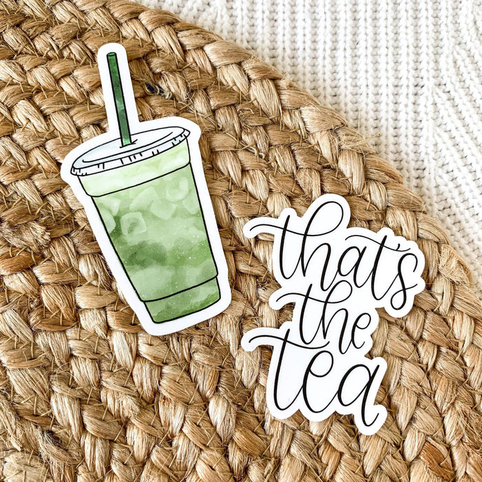 That's the Tea Sticker, 3x2.5in