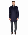 The Montreal Collection Windsor Navy Down-Insulated Wool Car Coat