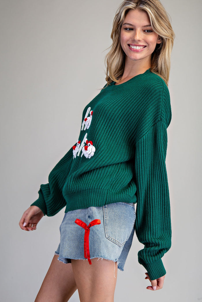 There's Some Ho's in this House 3D  Green Santa Sweater
