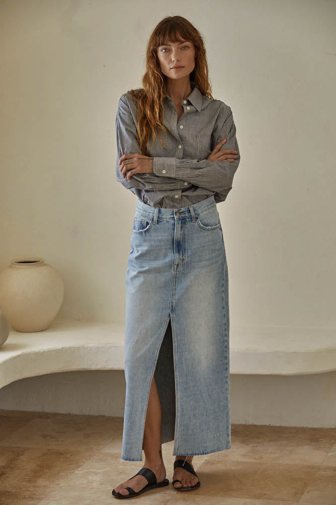 Thrill Ride Denim Maxi Skirt