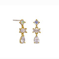 Gold earrings with gemstones