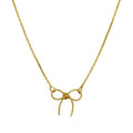 Gold bow-shaped pendant necklace