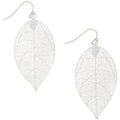 Tiger Tree Leaf Silver Earrings